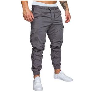 Autumn Men Pants Hip Hop Harem Joggers Pants 2020 New Male Trousers Mens Solid Multi-pocket Cargo Pants Skinny Fit Sweatpants