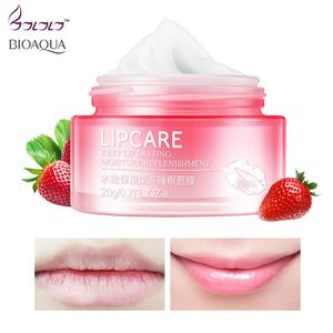 BIOAQUA Strawberry Lip Sleeping Mask Esfoliante Labbra Balsamo Idratante Nutriente Lip Plumper Enhancer Vitamina Cura della pelle Crema da notte