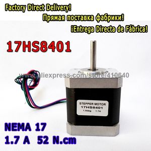 1 peça entrega de fábrica NEMA17 Motor de passo 17hs8401 L48 mm1.8Deg 1.7 A 52n.cm 4 Fio Motor para impressora 3D ou robô 3D