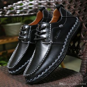 натуральная кожа бренд дизайнер мужской свободного покроя квартиры обувь натуральной кожи скольжения на мокасин на шнуровке или туфли-мужской костюм обувь zapatillas размер