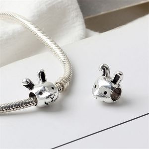 Cute Rabbit Smiling Charm Bead Fashion Women Jewelry Stunning Design European Style Fit For DIY Bracelet PANZA004-9