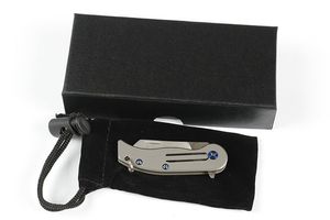 Top Quality Mini Pequeno Keychain Flipper Faca dobrável D2 Lâmina de Cetim TC4 Liga de Titânio Liga EDC Bolso Facas