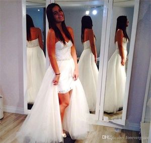 2019 Simple Fashion Wedding Dress Sweetheart Sleeveless With Detachable Train Country Garden Bridal Gown Custom Made Plus Size
