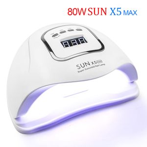 Sun x5 max УФ-светодиодная лампа для гвоздей сушилки 80W / 54W / 45 Вт Ледяная лампа для маникюрного геля гвозди