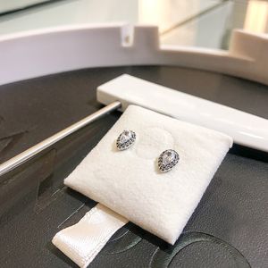 Partihandel - Mode Tear Drop CZ Diamond Stud Örhängen för Pandora 925 Sterling Silver Kvinnor Bröllop Presentförpackning Set Örhängen