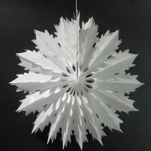 5 pezzi 40 cm/50 cm Decorazioni natalizie per la casa Ventagli di fiocchi di neve di carta velina Decorazioni per feste Ventagli di carta di grandi dimensioni ritagliati appesi