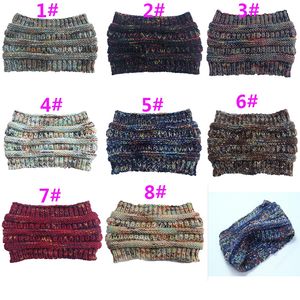 Färgglada stickade huvudband Kvinnor Vintersport Headwrap Hårband Turban Head Band Ear Warmer Beanie Cap Headbands Hair Tillbehör DA113