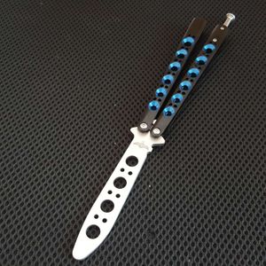 Wholesale free swinging knife resale online - bm42 channel blue black balisong butterfly trainer training knife not sharp Crafts Martial arts Collection knvies jilt Free swinging knife