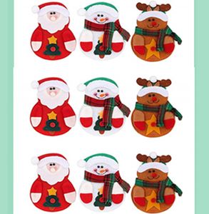 9 titulares PCS Natal Louça Set, Snowman Papai Noel Elk faca e garfo Bolsas Covers para o Natal de Ano Novo partido de comensal enfeites de mesa