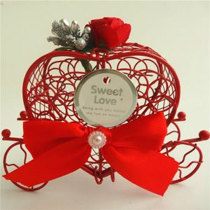 Metalowy Biały Wózek Cukierki Czekoladowe Pudełko Księżniczki Urodziny Party Sweets Box Favors Dekoracja Baby Shower Xmas Prezent Wrap EO994