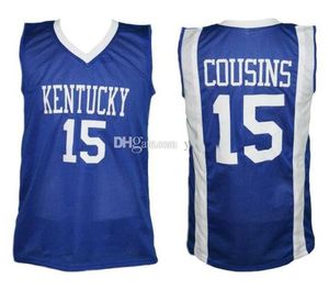 Demarcus Cousins #15 Kentucky Wildcats College Maglia da basket retrò da uomo cucita personalizzata con qualsiasi numero nome maglie