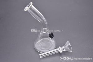 Bong in vetro per becher di alta qualità Protable Beaker spesso Base in vetro Bong per tabacco da fumo d'acqua Tubi con ciotola per tabacco Downstem Facile da pulire