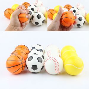 Futebol Basquete Tênis Beisebol Jardim de Infância Brinquedo do Bebê Bola de Espuma PU Anti-stress Bolas Esportivas Alívio do Estresse Descompressão Brinquedos Squeeze Aliviador da Ansiedade