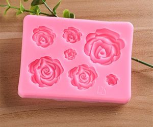 New Dining Rose Flowers silicone mold Cake Chocolate Mold wedding Cake Decorating Tools Fondant Sugarcraft Cake Mold KD1