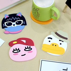 Silicone Dining Table Placemat Coaster Kitchen Accessories Mat Cup Bar Mug Cartoon Animal Bear duck rabbit Drink Pads