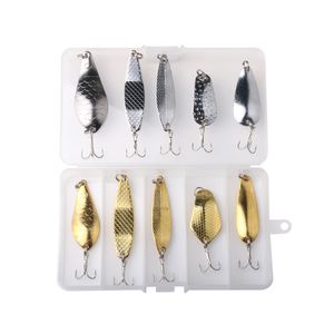 HENGJIA 10pcs/lot Fishing Tackle Metal Bait For Trout Bass Small Hard Bait Boxed Artificial Pesca Tackle