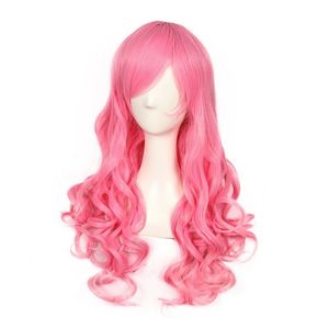 Size: adjustable Select color and style Synthetic Wig Colorful Hair Mixed Color Long Curly Wavy Women Cosplay Wigs Party