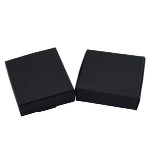 8x8x4 cm Platz Schwarz Faltbare Kraft Papier Geschenk Handgemachte Seife Lagerung Boxen Hochzeit Party Geschenk Süßigkeiten schokolade Paket Box Einzelhandel 50 teile/los