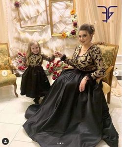 Girls Pageant Dresses Mother Of The Bride Dresses Black Long Sleeve First Holy Communion Dresses Princess Elegant Evening Formal Gown