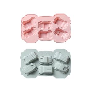 Czekoladowe formy Kreatywny Silikonowy Pudding Silicon Formy 3D Samochód 6-Hole Cartoon Silica Mold Narzędzie do pieczenia