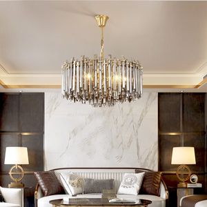 lustre de cristal de luxo Nordic LED vivendo lâmpada do quarto candelabro preto nova rodada restaurante quarto MYY decoração da lâmpada