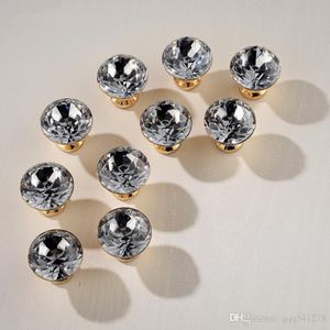 Super Luxe Gold Tsjechische Crystal Round Cabinet Deurknoppen en Handvatten Meubels Kastkast Garderobe Lade Trekhendel