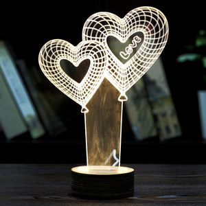 Romantic Style Lampada da comodino 3D LED Night Light per camera d'albergo 220V