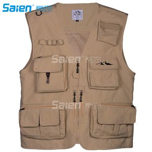 Gilet da arrampicata fotografico per pesca a mosca con 16 tasche realizzato e tessuto a rete leggero per viaggiatori, sport, escursionismo, birdwatching