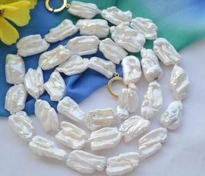 15-20 barroco blanco Keshi guaridas Renacer yaka de perlas de 32 pulgadas Boda Nupcial de envío bedava