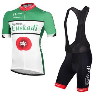 Euskadi Team Cykling Korta ärmar Jersey Bib Shorts Sets 2019 Sommar Snabbtorkare Racing Cykelkläder U40904