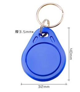 100PCS-nyckeltagskort ISO11785 TK4100 / EM4100 125kHz Anpassade nyckelringstaggar RFID Keychain Etiketter Access Control Fobs