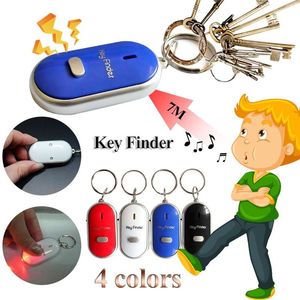 Easy Sound Control Locator Lost Key Finder с мигающим светодиодным освещением ключ цепи брелок Keychain Keys находят свисток звукоподключательные подарки JXW535