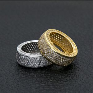 Hip Hop Ring Iced Out Ringar Micro Pave Cubic Zircon Promise Diamond Finger Rings Luxury Designer Brand Personality Present
