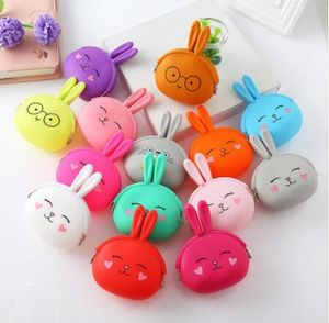 Coelho de Moda de Nova Coin Purse encantador dos desenhos animados Kawaii Bolsa Meninas Mulheres carteira pequena de silicone suave Coin Saco do presente Kid