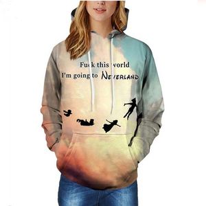 Mens Designer Hoodies for Women Men Couples Sweatshirt Lovers 3D I'm Go To Neverland Hoodies Coats Hooded Pullovers Tees Clothing