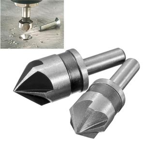 2 Flute Countersink Drill Bit HSS Degree Point Angle Chamfer Chamfering Cutter quot quot Round Shank For Power Tool