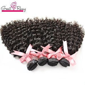 Greatremy® Hair Extensions Deep Curly 100% HumanHair 8-30 Brazilian Virgin Unprocessed HairWeft Weave Curly Natural Color