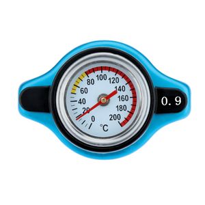 Freeshipping car accessory Thermost Radiator Cap COVER + Water Temp gauge 0.9BAR Cover Blue
