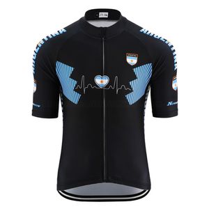 夏の新しい高品質アルゼンチンブラックサイクリングジャージー男性トライアスロンタイトジャージレトロロードバイクウェアレースサイクリング衣料品トップス