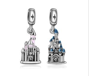 Serve para pulseiras Pandora 20 pçs Princess Castle Silver Charms Bead Pendente Charm Beads Para atacado DIY Colar de Esterlina Europeia Jóias