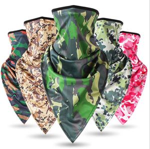 22 stile tattico camo mezza maschera del cranio camuffamento maschere da ciclismo traspirante maschera di protezione di polvere di balaclava di seta ghiaccio antipolvere