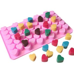 Silicone Heart Shape Chocolate Mold Gummy Candy Maker Ice Tray Jelly Mould 55 Cavity Kitchen Dessert cake bakeware baking tools pink