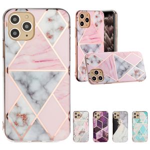 50 sztuk Mieszana Sprzedaż Hot Tamping Marmurowy Wzór Polygona TPU Case Telefon dla iPhone 11 Pro X XR XS max 6 7 8 i Samsung S10 Edge S9 S8 Plus