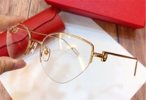 Nowa ramka projektantka mody Cat Eye K Gold Half Frame Retro Nowoczesny styl 0157 Unisex może być używany do okularów soczewek na receptę