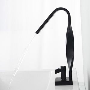Ed tubo design de moda preto torneira da bacia único furo misturador água do banheiro latão cromado branco misturador frio297o