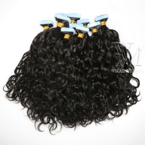 Tape Hair Extensions achat en gros de VMAE Remy Virgin Natural Tape in Human Hair Extension g Afro Kinky Curly Body Water Deep Wave Straigh