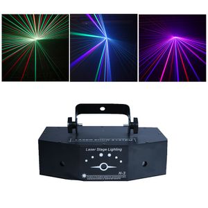 Sharelife 3 Lens Red Green Blue Color DMX Beam Network Laser Light Home Gig Party DJ Projector Stage Lighting Sound Auto H-3