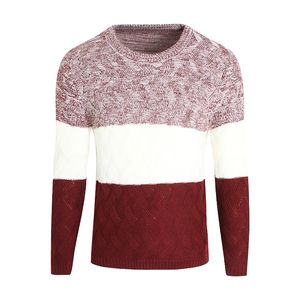 Großhandels-Neue gestrickte Mann-Pullover-3-Farben-Art- und Weisemann-beiläufige Baumwollherbst-Männerpullover gestreifter Rundkragenkleidung DL10740