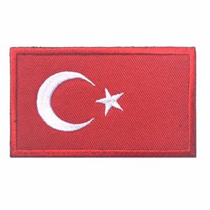 Türkiye Bayrağı 3D Işlemeli Kol Bandı Türk Ulusal Asker Logo Moral Rozeti Giyim Sırt Çantası Şapka Ceket Dekoratif Yama
