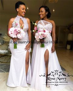 2020 New Plus Size African Bridesmaids Dresses Mixed Style Sequined Beaded Country Beach Nigeria Bellanaija Maid Of Honors Prom Go202y
